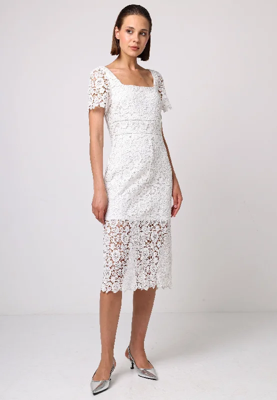 Zipper DressBodycon White Lace Dress