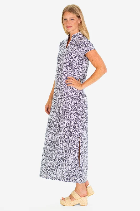 Statement DressThe Gaia Maxi Dress in Navy Floret