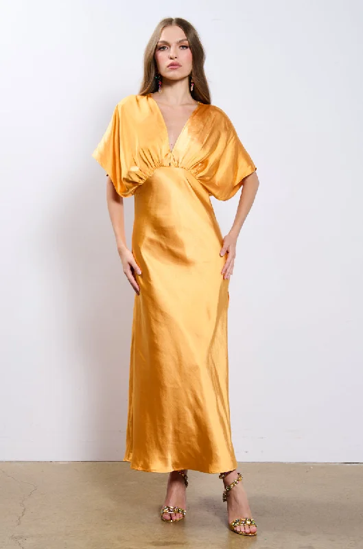 women's vacation dressesMAD IN LOVE SATIN MAXI DRESS