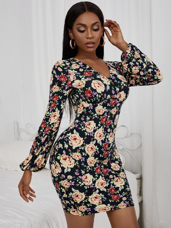 Maternity DressKittenAlarm - Woman Floral Patterns Pencil Short Bodycon Dresses