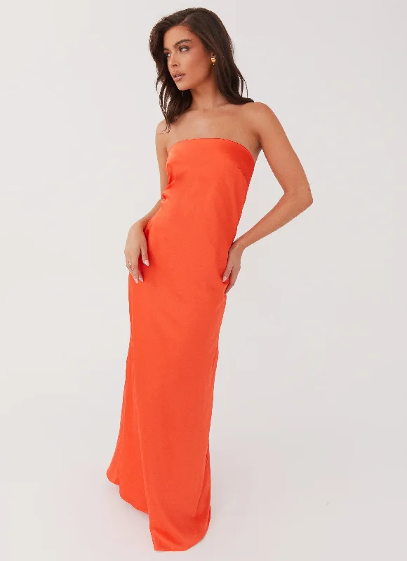 Maternity DressChantelle Strapless Maxi Dress - Sunset