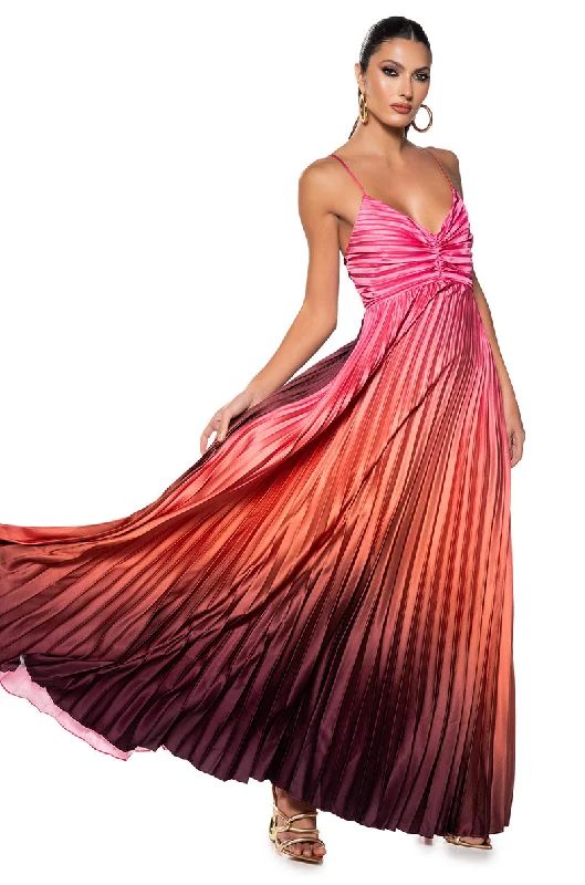 women's high-low dressesBRIDGET OMBRE MAXI DRESS