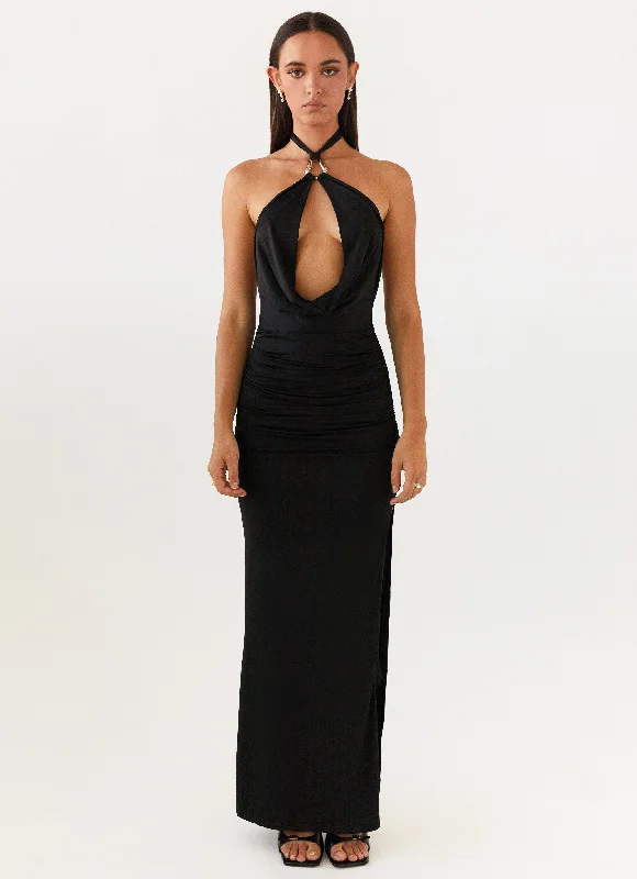 Bow-Tie DressSamara Halterneck Maxi Dress - Black