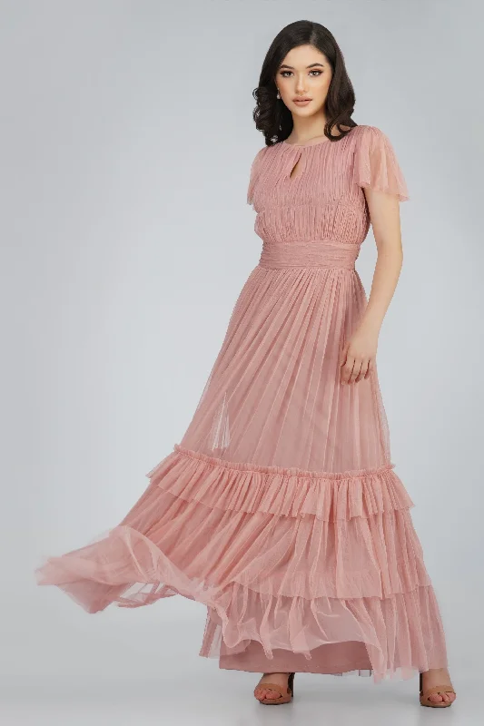 Wrap DressDiva Tulle Maxi Dress in Mink