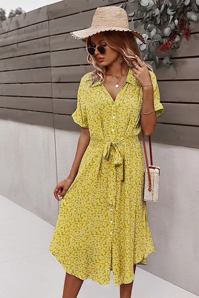 Tea-Length DressElliana Floral Midi Dress