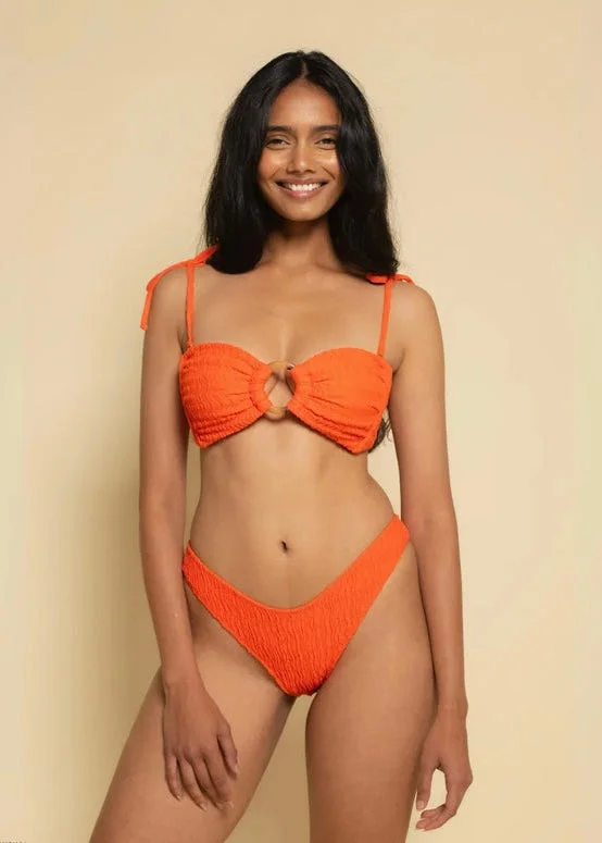 Comfy Kaftan FemaleTori Ties Bandeau Bikini Top Tangerine