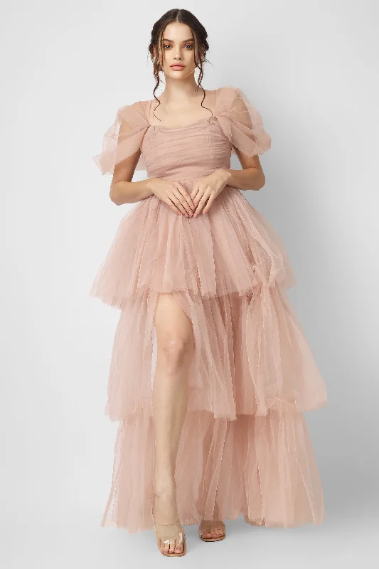 Laced DressSydney Pale Mauve Tulle Maxi Dress