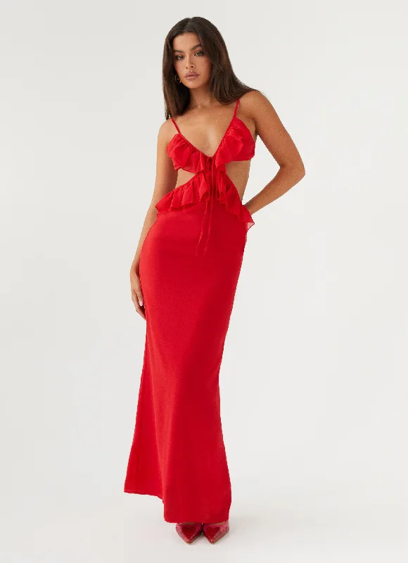 Backless DressKlara Cut Out Maxi Dress - Red