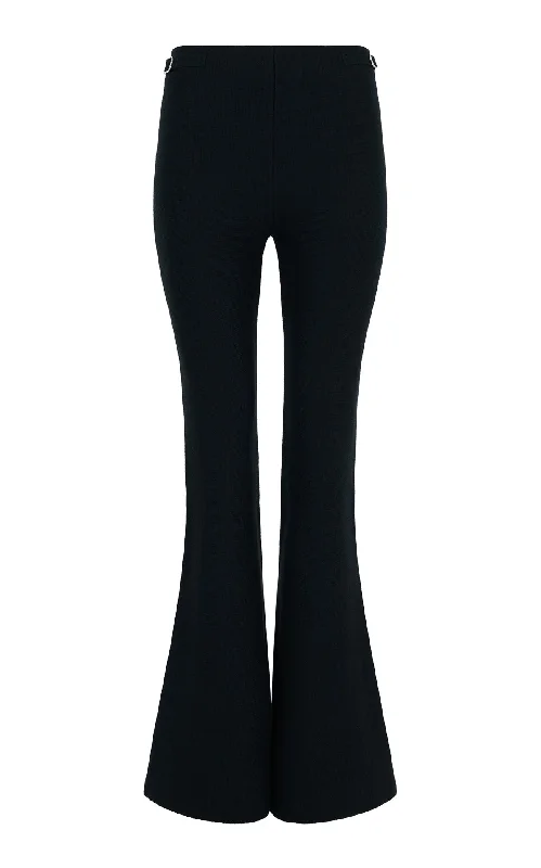 women's clubbing pantsAyala Flare Cropped Knit Pant in Black Merino Wool Cashmere