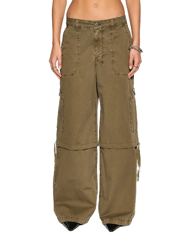 women's high-slung pantsBAGGY CARGO KHAKI