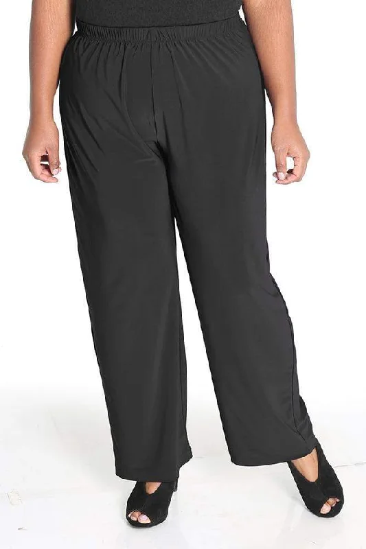 women's moisture-wicking pantsVikki Vi Jersey Black Petite Pull-On Pant