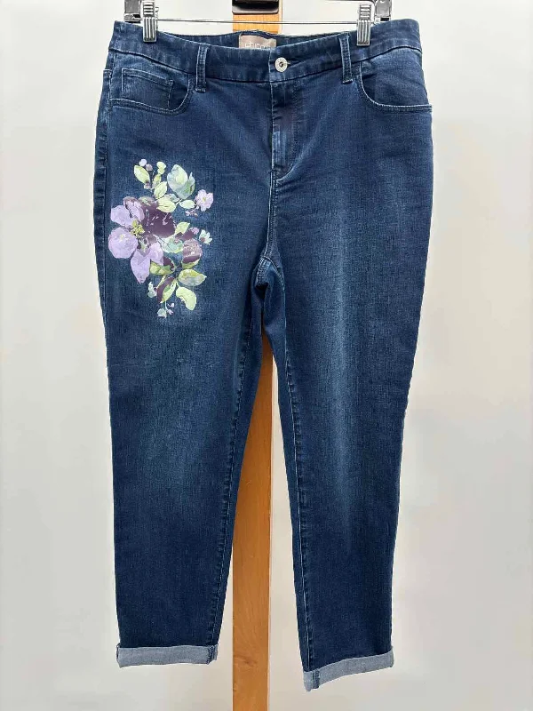 women's petite pantsChico's Women's Size 10 Denim Solid Jeans