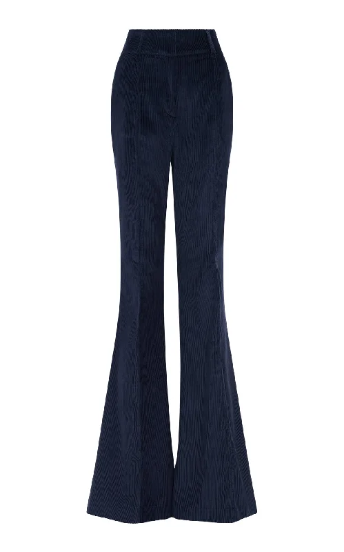 women's capri pantsIanthe Flare Pant in Dark Navy Sea Island Cotton Corduroy