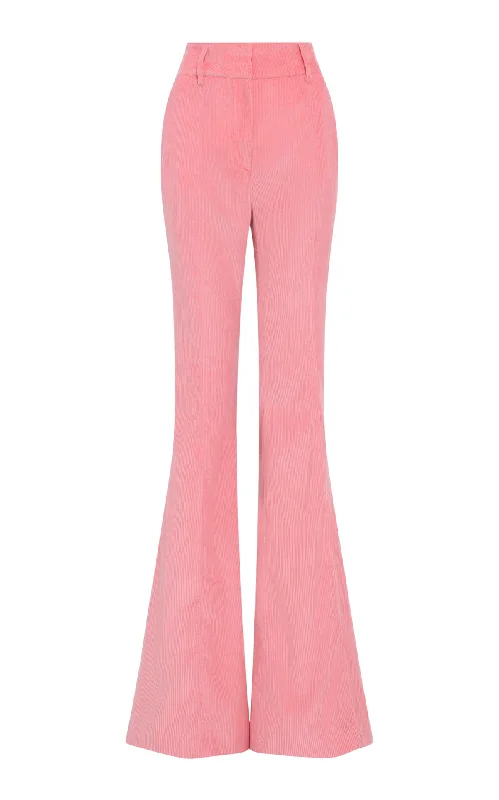 women's elegant pantsIanthe Flare Pant in Rosa Sea Island Cotton Corduroy