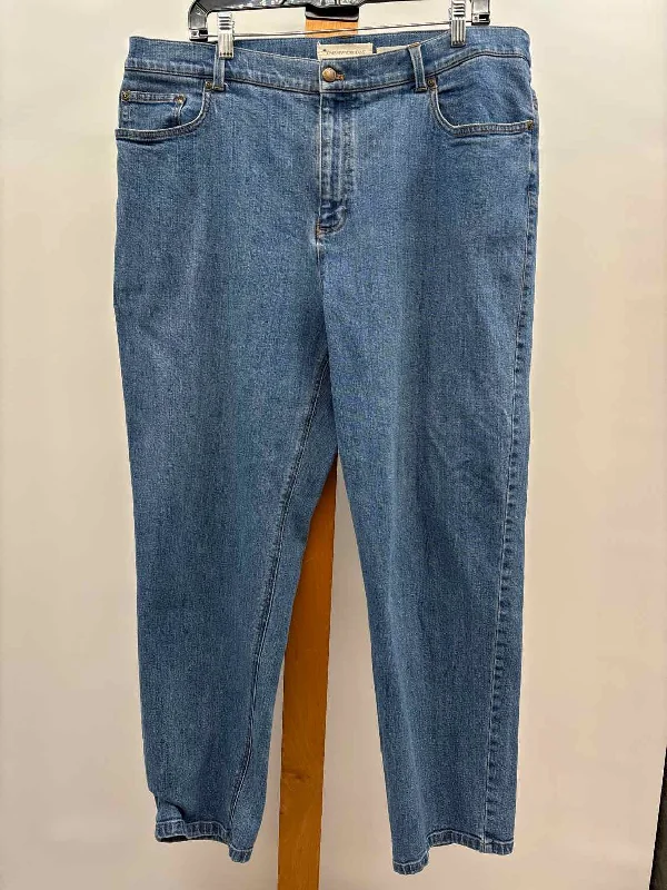 women's wool pantsJones New York Women's Size 16W Blue Solid Jeans