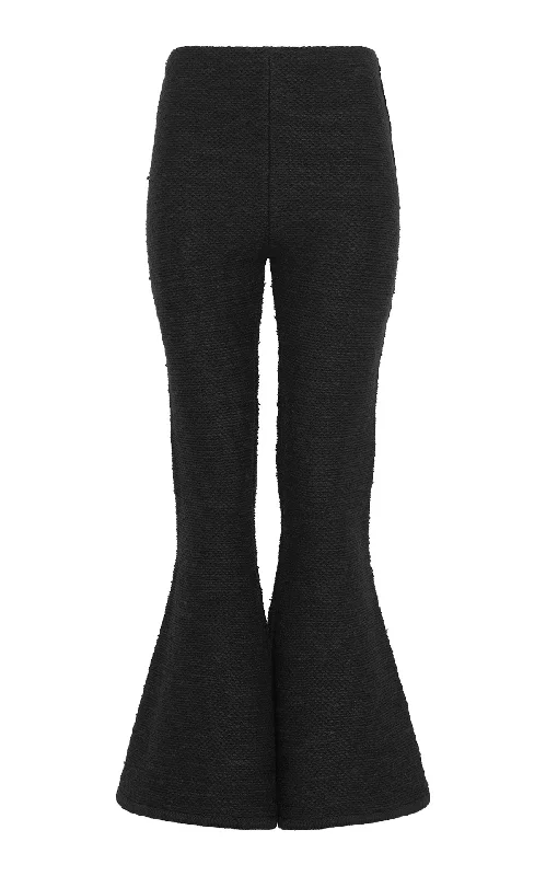 women's flare pantsKarpo Flare Cropped Knit Pant in Black Cashmere Silk