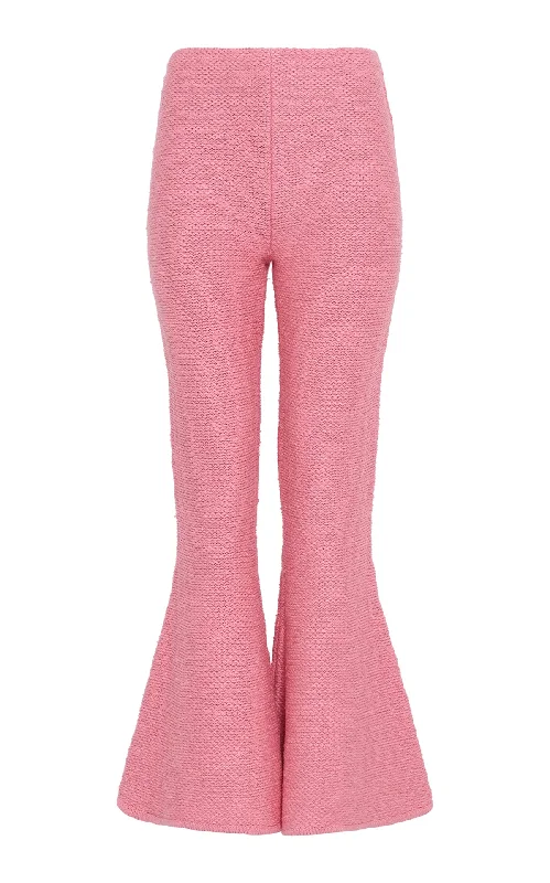 women's retro pantsKarpo Flare Cropped Knit Pant in Rosa Cashmere Silk