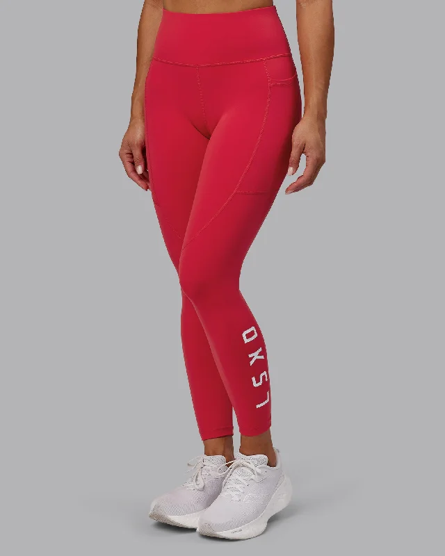 women's workout pantsRep 7/8 Length Tight - Scarlet-White