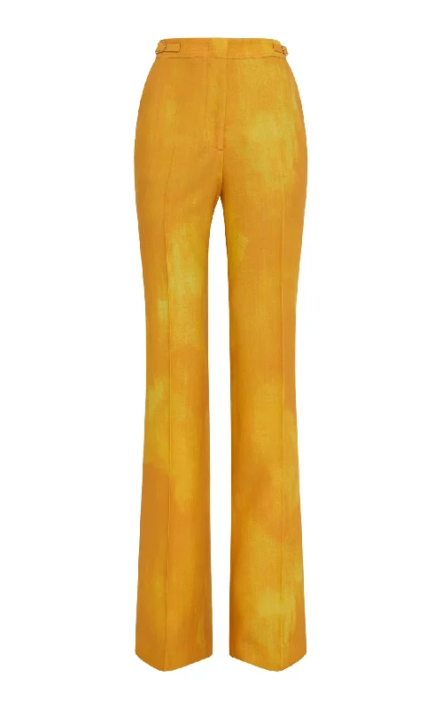 women's active pantsVesta Flare Pant in Cadmium Yellow Virgin Wool