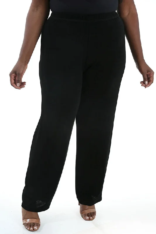 women's slim-fit pantsVikki Vi Classic Black Petite Pull-On Pant