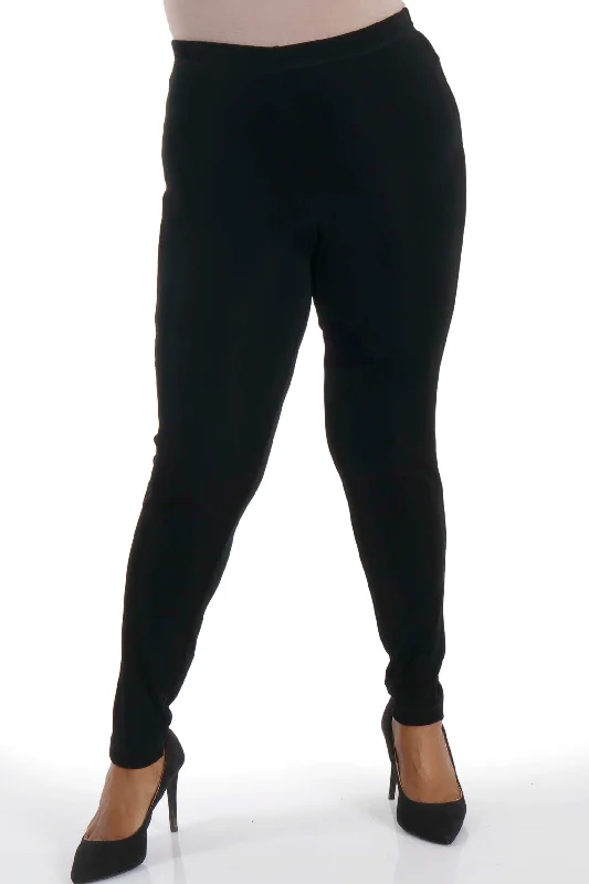 women's polyester pantsVikki Vi Classic Black Slim Leg Pant