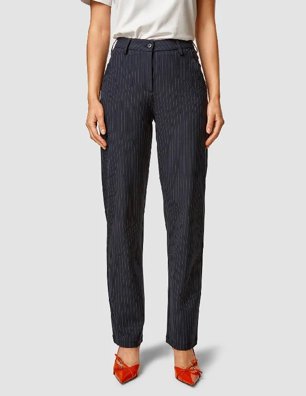 women's floral pantsEssential Pants Straight Navy Pinstripe