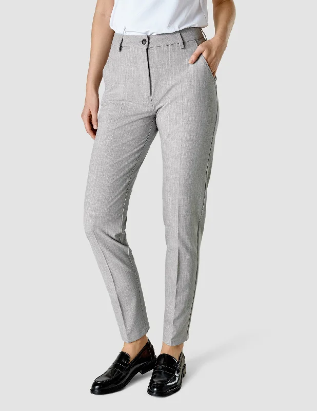 women's wedding pantsEssential Pants Tapered Light Grey Pinstriped