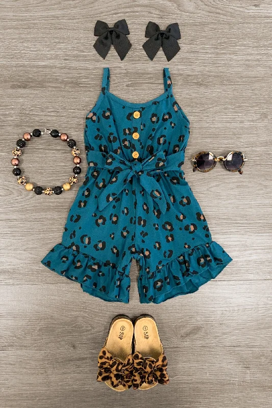 Off-The-Shoulder DressDark Teal Leopard Tank Romper