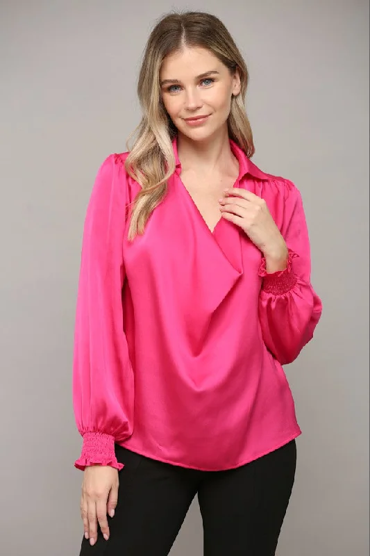 Cut-Out DressEndless Possibilities Fuchsia Satin Top