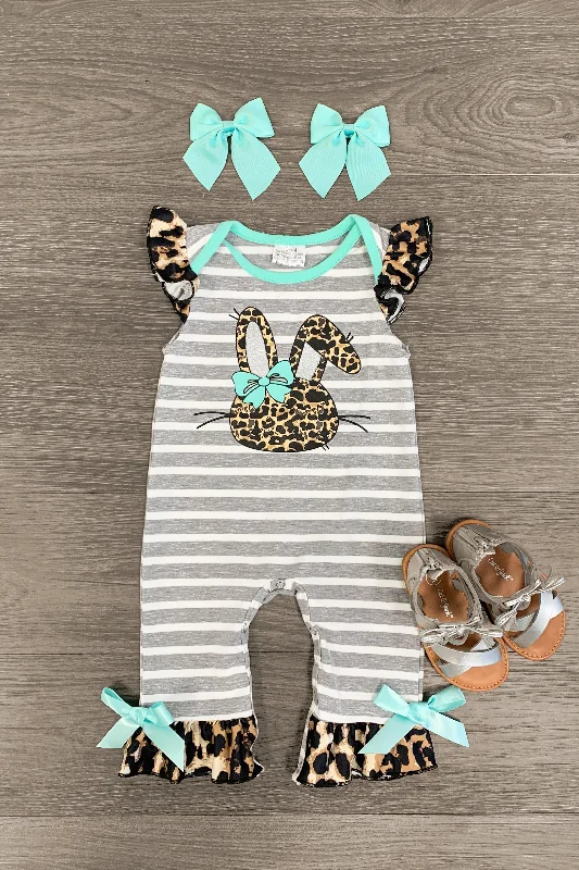 women's sustainable dressesStriped Cheetah Bunny Striped Romper