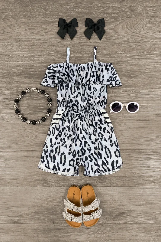 women's maxi dressesGray Sun Kissed Cheetah Romper