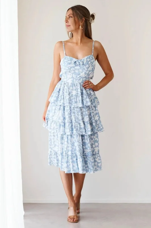 women's stretch dressesMartha Dress - Blue Floral