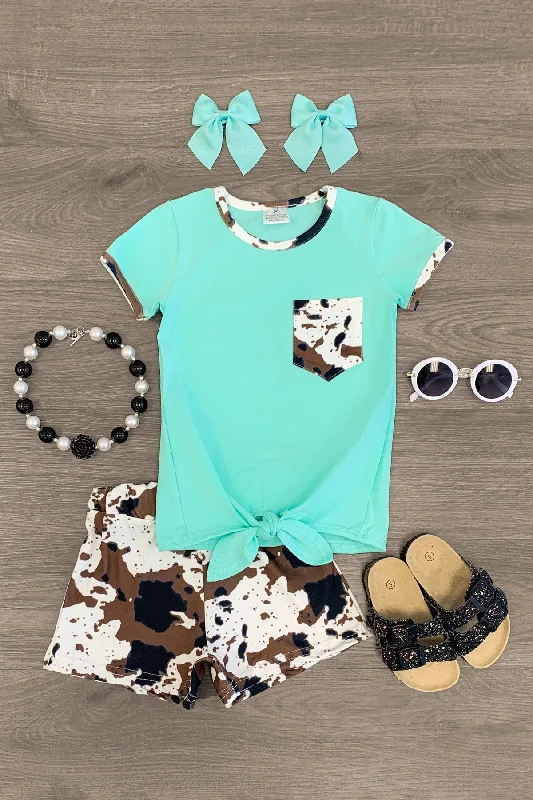 Beaded DressMint Cow Print Short Set