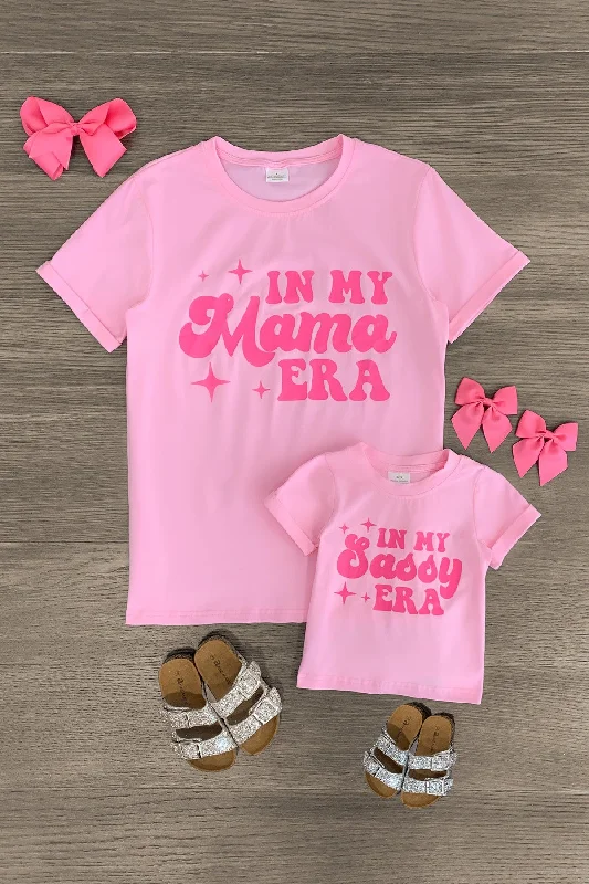 Short-Sleeve DressMom & Me - "In My Mama & Sassy Era" Pink Top