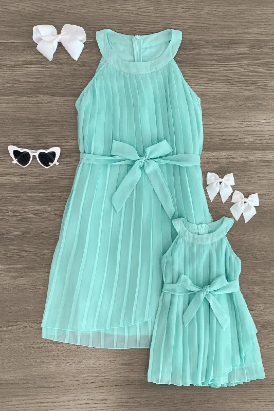 Short-Sleeve DressMom & Me - Mint Sleeveless Dress