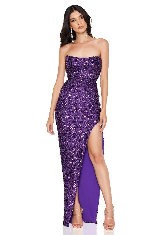 women's petite dressesNookie Revel Strapless Gown - Amethyst