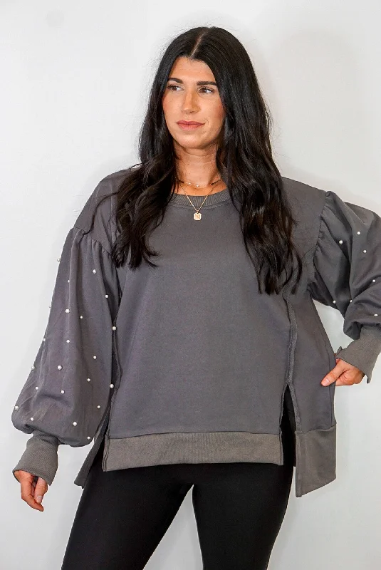 women's handmade dressesPearl Darling Charcoal Sweatshirt