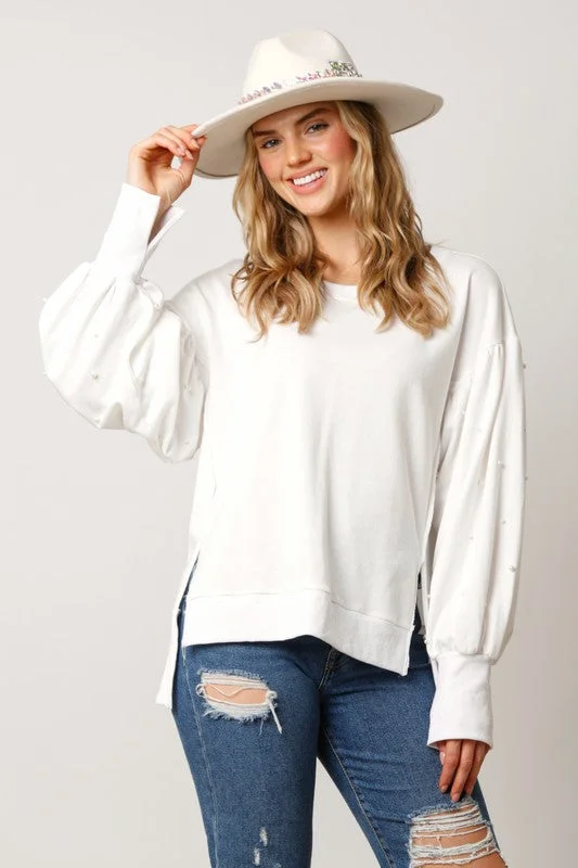 women's apple-shaped body dressesPearl Darling Off White Sweatshirt