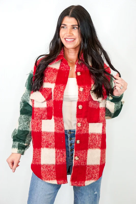 women's cocktail dressesHoliday Season Red Plaid Jacket