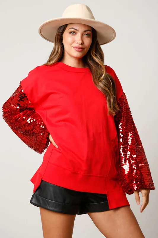 women's bow dressesHoliday Glam Red Sequin Top