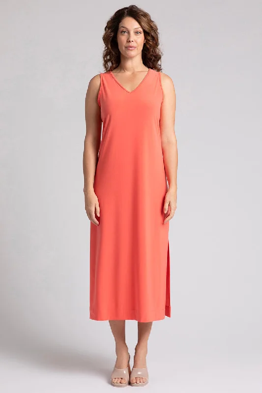 Empire DressReversible Slit Tank Dress | Coral