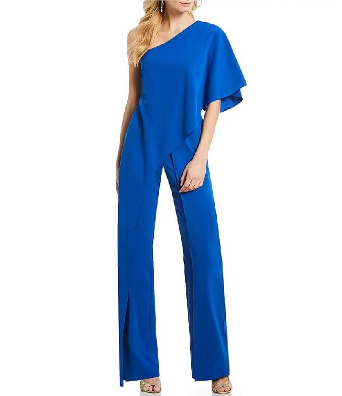 women's fitted jumpsuitsAdrianna Papell AP1E201788 One Shoulder Pant Jumpsuit Formal