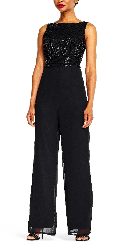 women's jumpsuits for dancingAdrianna Papell AP1E202207 Sleeveless Long Formal Chiffon Jumpsuit