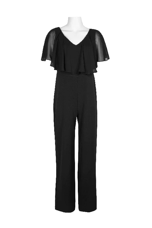 women's jumpsuits made of laceConnected Apparel Formal Cape Sleeve Jumpsuit