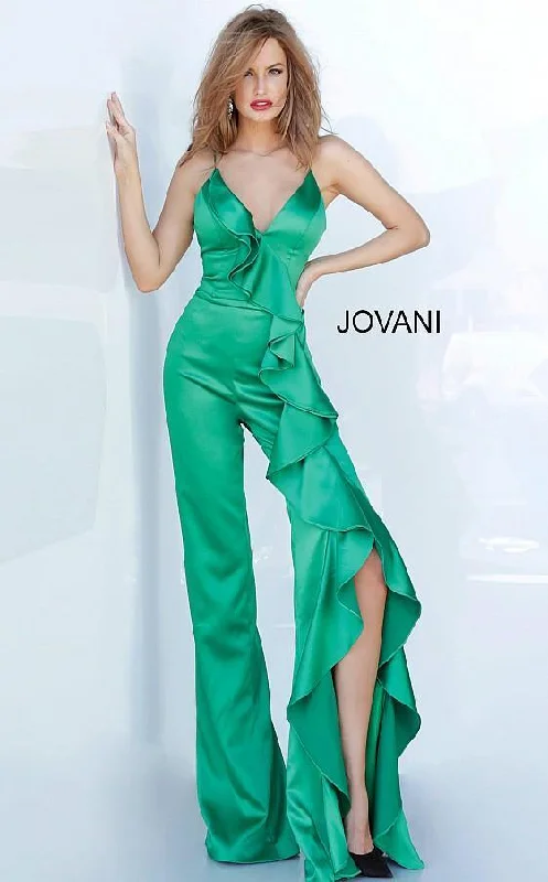 women's jumpsuits with off-the-shoulder necksJovani 3012 Formal Spaghetti Strap Prom Jumpsuit