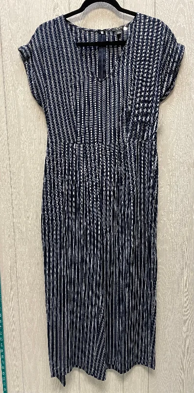 women's jumpsuits for pear-shaped bodiesJumpsuit By Ann Taylor In Blue & Silver, Size: S