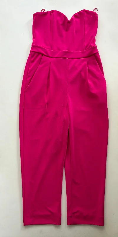 women's jumpsuits with round necksJumpsuit By Express In Hot Pink, Size: S