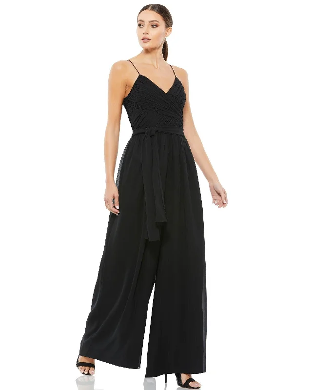 women's jumpsuits for maternity wearMac Duggal 70100 Formal Spaghetti Strap Jumpsuit