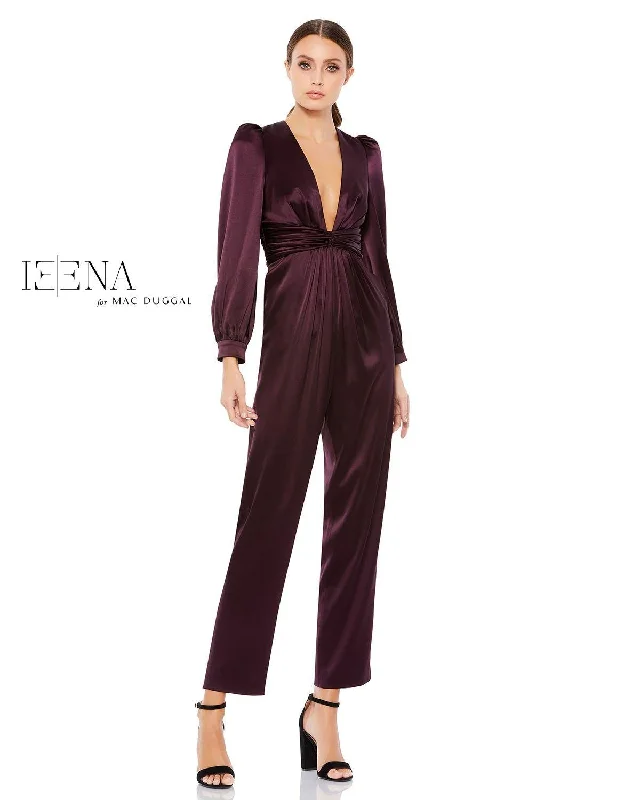 women's jumpsuits for statement fashionMac Duggal A2647 Long Sleeve Formal Jumpsuit