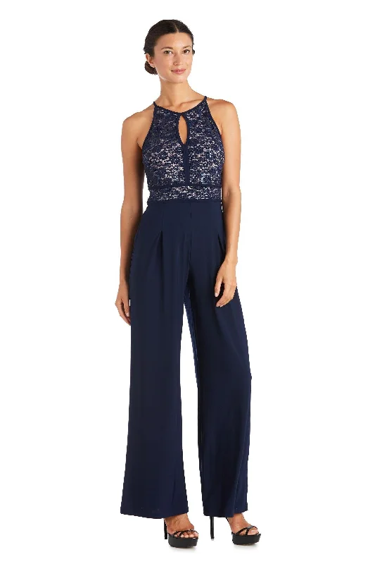 women's jumpsuits with off-the-shoulder sleevesNightway Lace Pant Jumpsuit Formal 21508